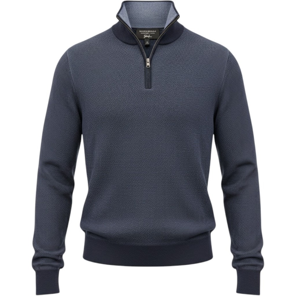 Banana Republic Quarter Zip Sweater Mens L Navy Excellent Italian Merino Wool